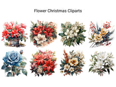 Flower Christmas Clipart - CraftNest