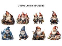 Gnome Christmas Clipart - CraftNest