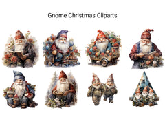 Gnome Christmas Clipart - CraftNest