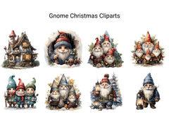 Gnome Christmas Clipart - CraftNest