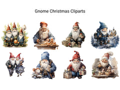 Gnome Christmas Clipart - CraftNest