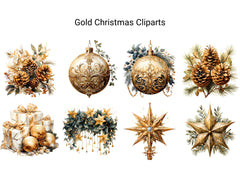 Gold Christmas Clipart - CraftNest