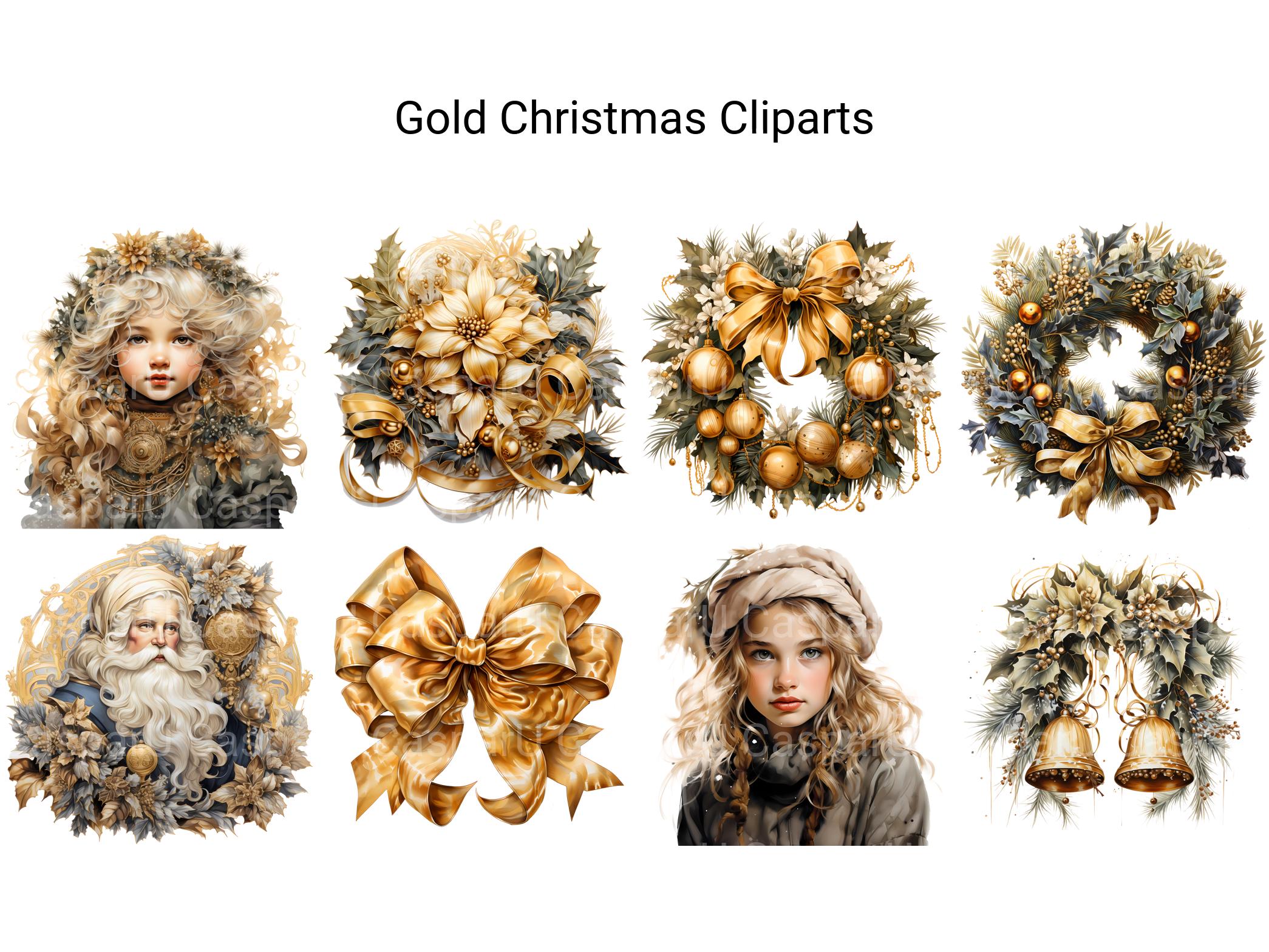 Gold Christmas Clipart - CraftNest