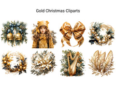 Gold Christmas Clipart - CraftNest