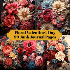 Floral Valentine's Day Junk Journal Pages - CraftNest