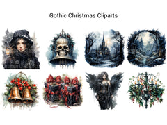 Gothic Christmas Clipart - CraftNest