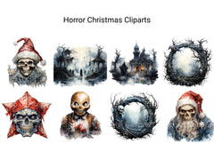 Horror Christmas Clipart - CraftNest