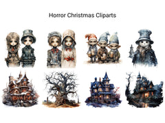 Horror Christmas Clipart - CraftNest