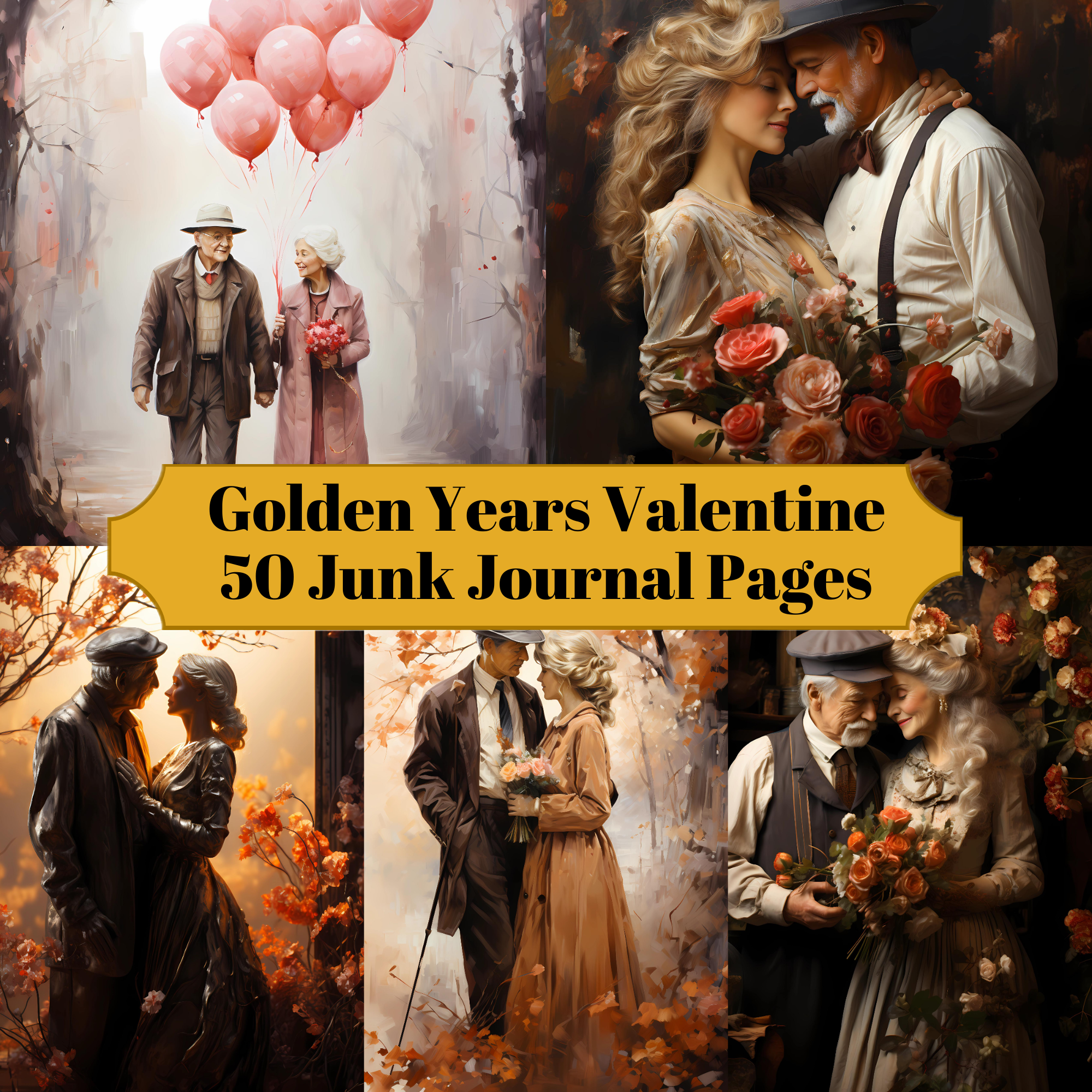 Golden Years Valentine's Day Junk Journal Pages - CraftNest