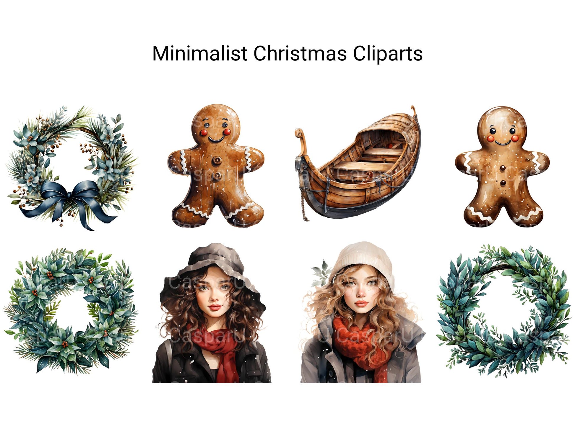 Minimalist Christmas Clipart - CraftNest