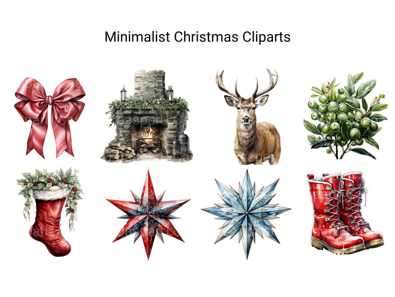 Minimalist Christmas Clipart - CraftNest