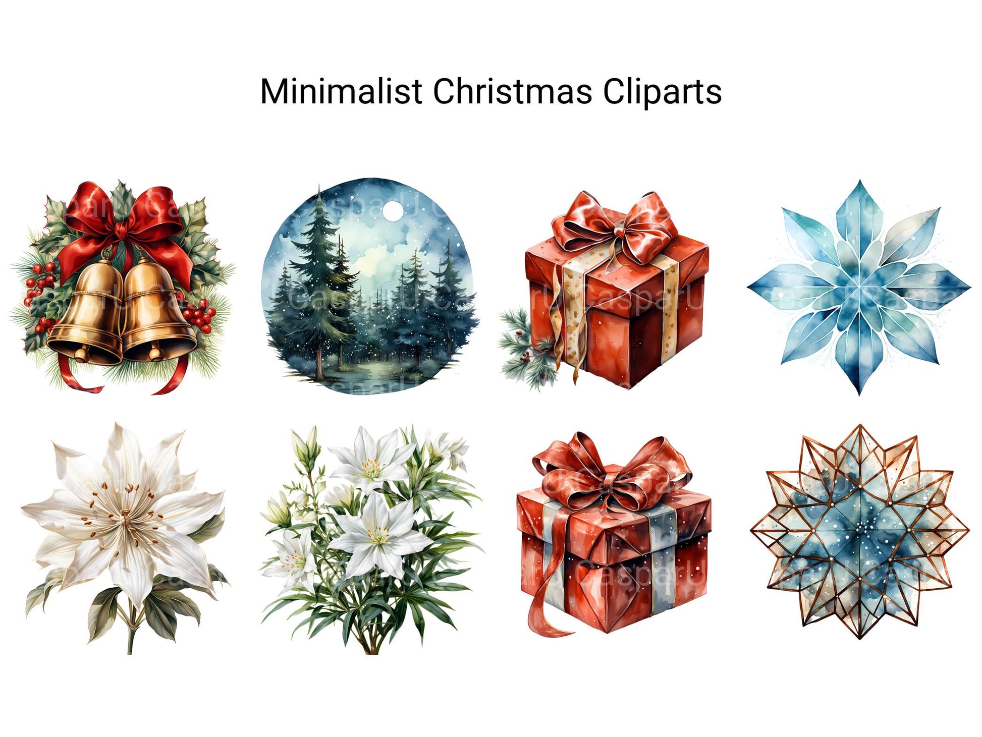 Minimalist Christmas Clipart - CraftNest