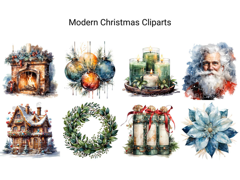 Modern Christmas Clipart - CraftNest