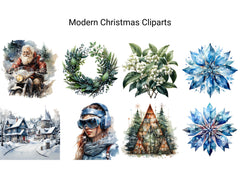 Modern Christmas Clipart - CraftNest