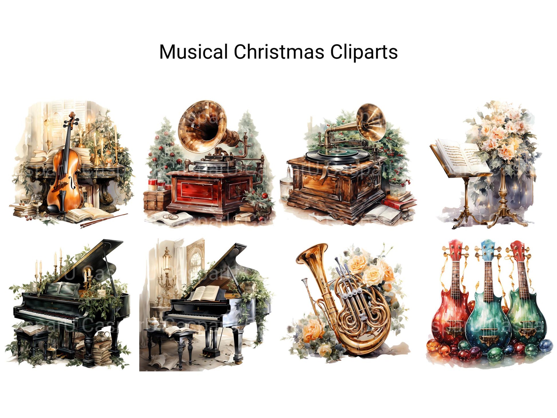 Musical Christmas Clipart - CraftNest