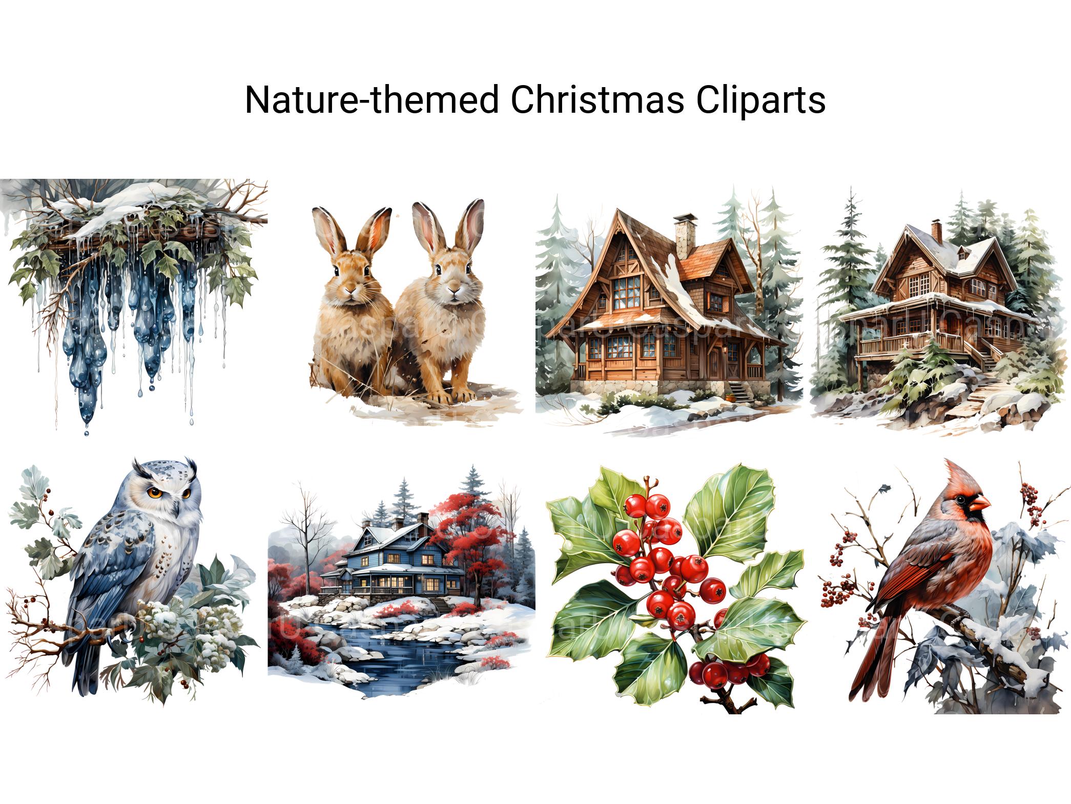 Nature Christmas Clipart - CraftNest