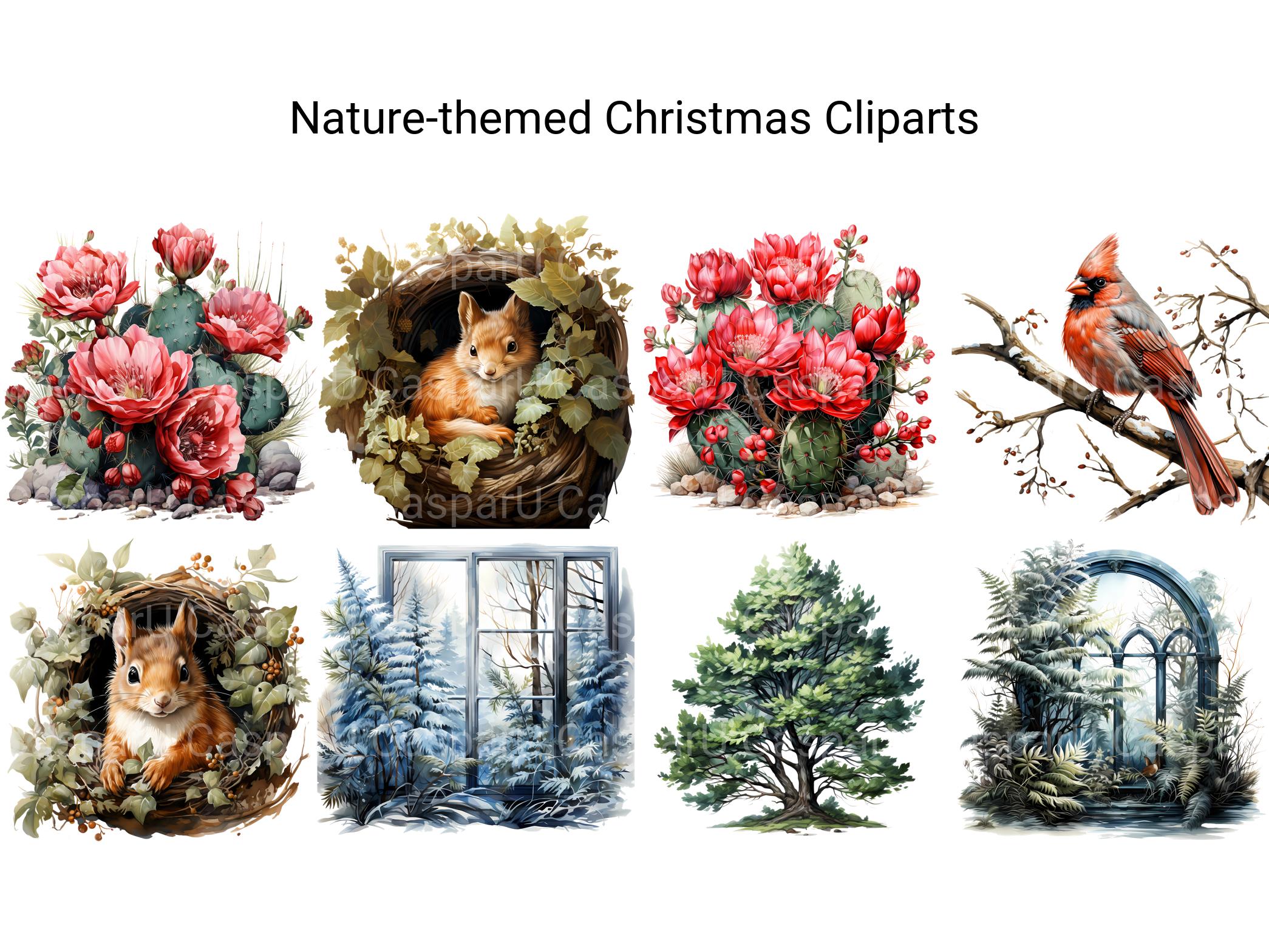 Nature Christmas Clipart - CraftNest