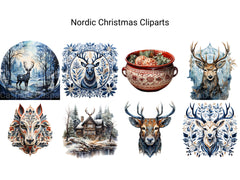 Scandinavian Christmas Clipart - CraftNest