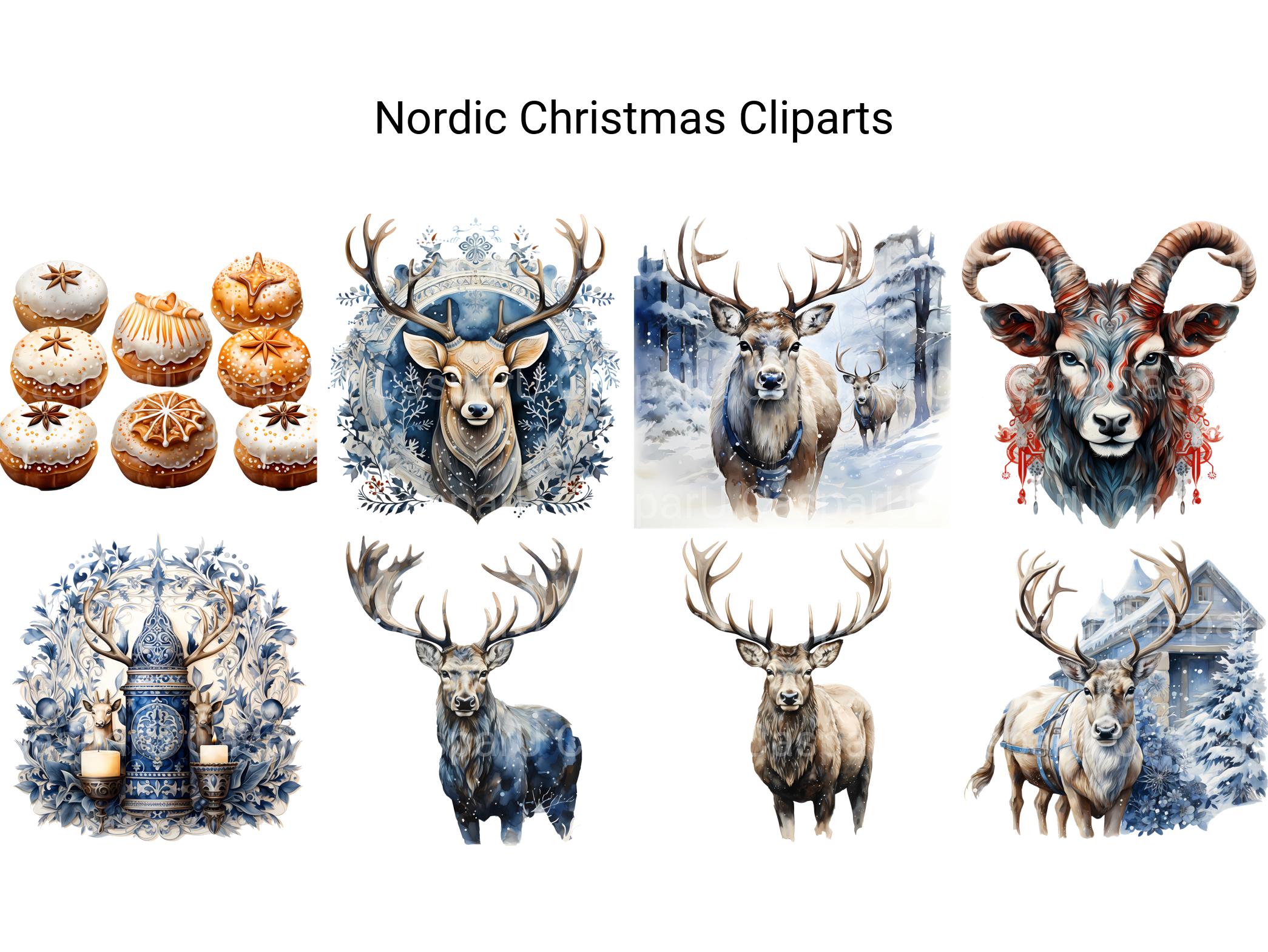 Scandinavian Christmas Clipart - CraftNest