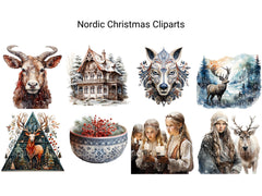 Scandinavian Christmas Clipart - CraftNest