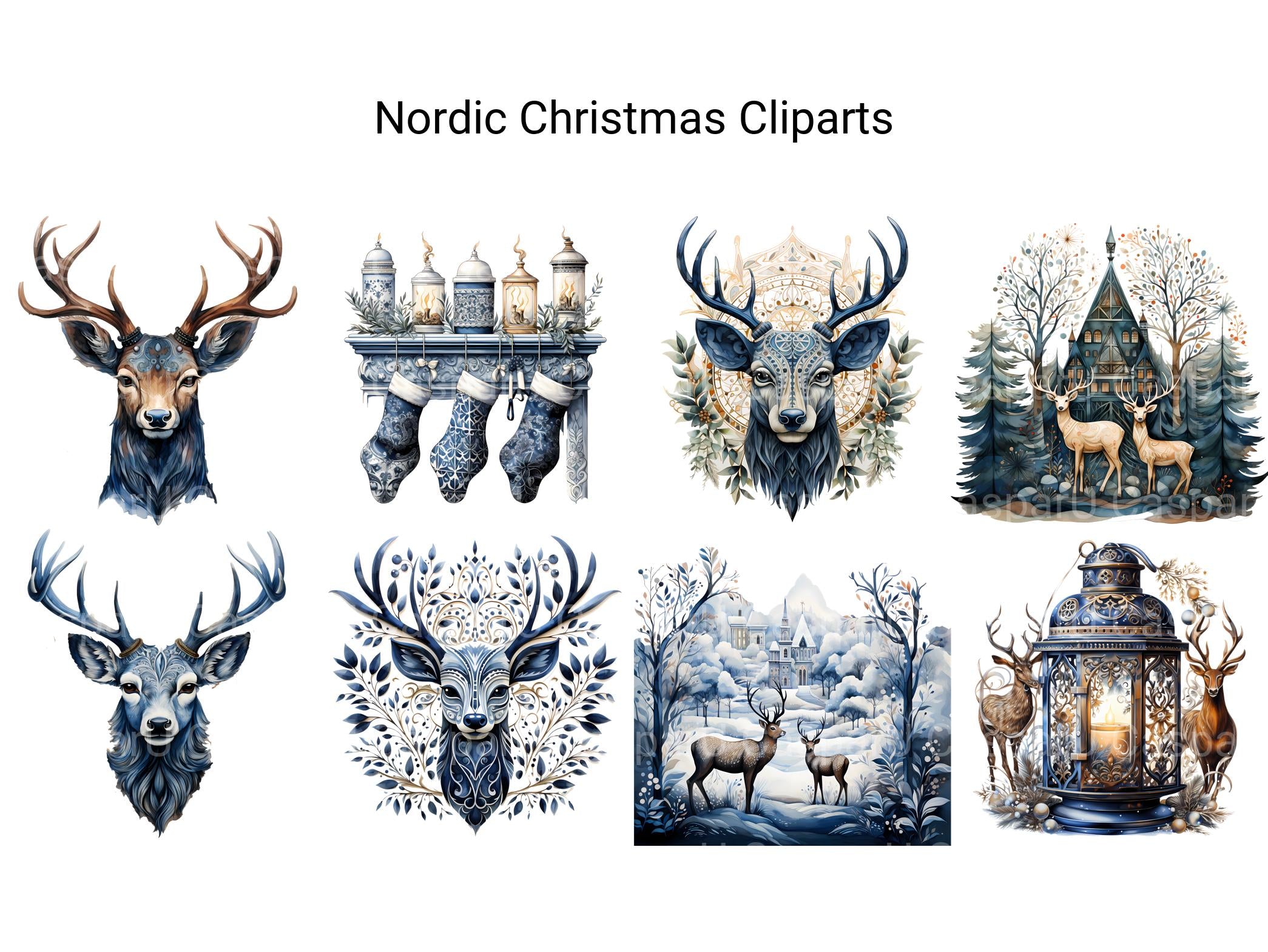 Scandinavian Christmas Clipart - CraftNest