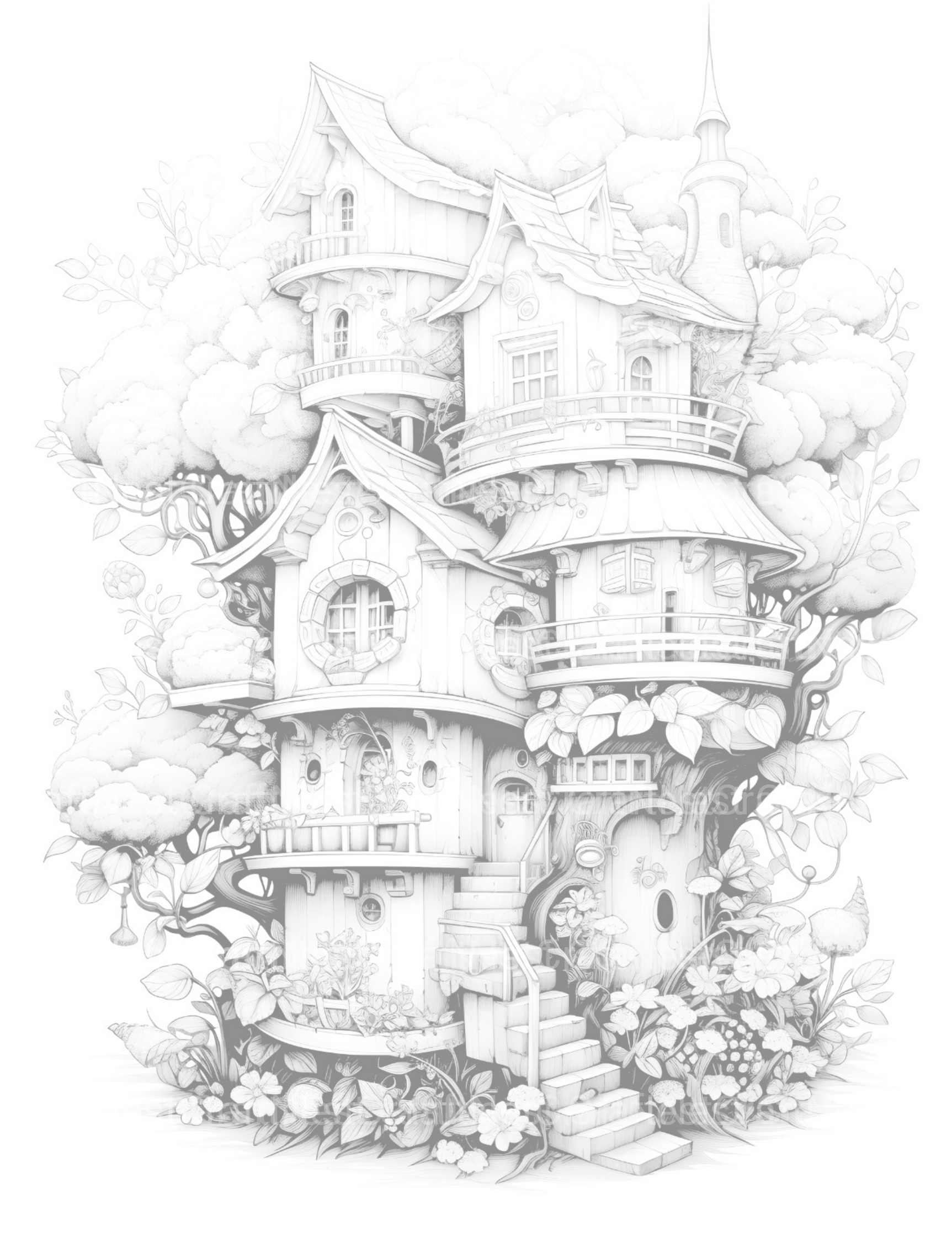 Blooming House Coloring Book - CraftNest - Digital Crafting and Art