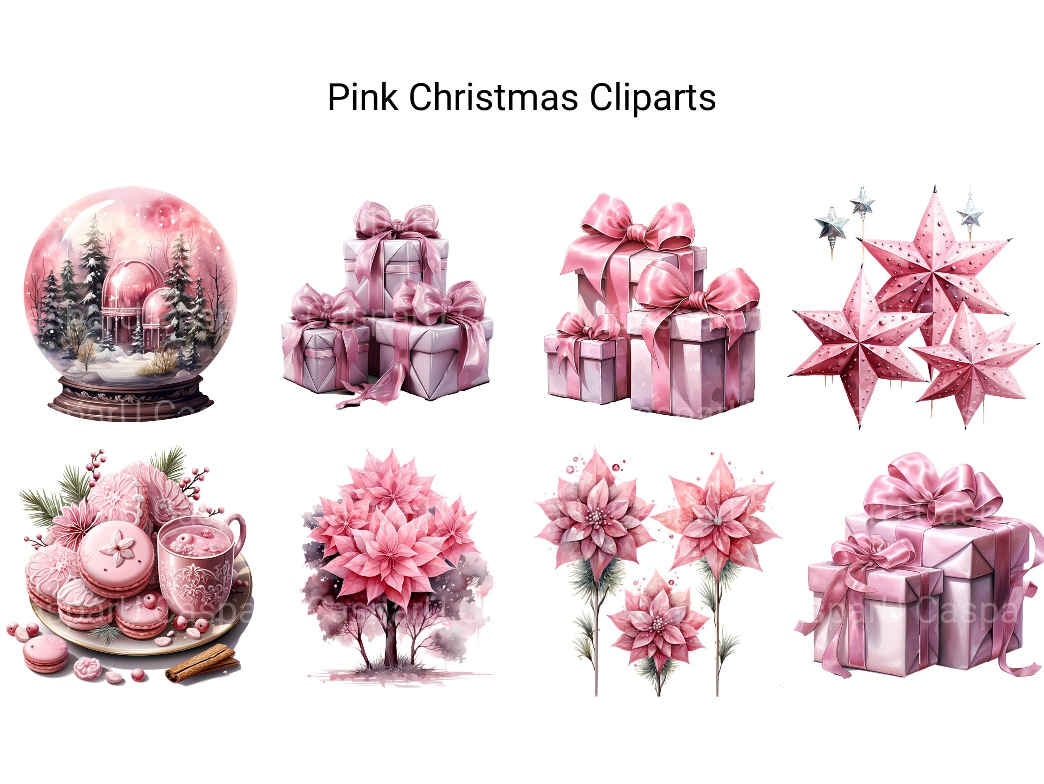 Pink Christmas Clipart - CraftNest