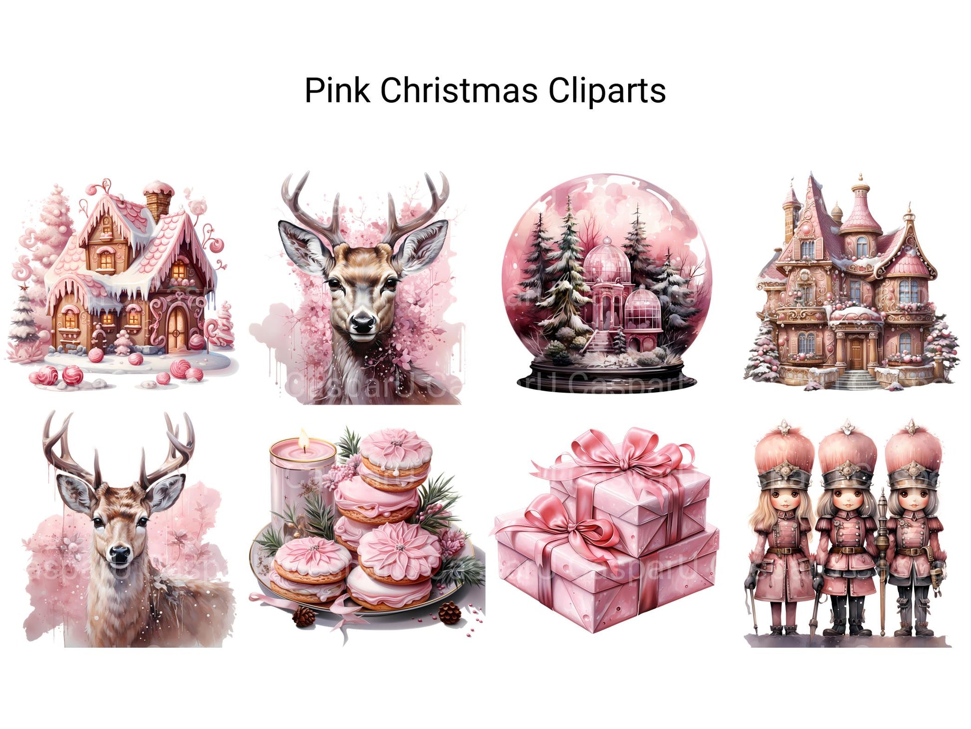 Pink Christmas Clipart - CraftNest