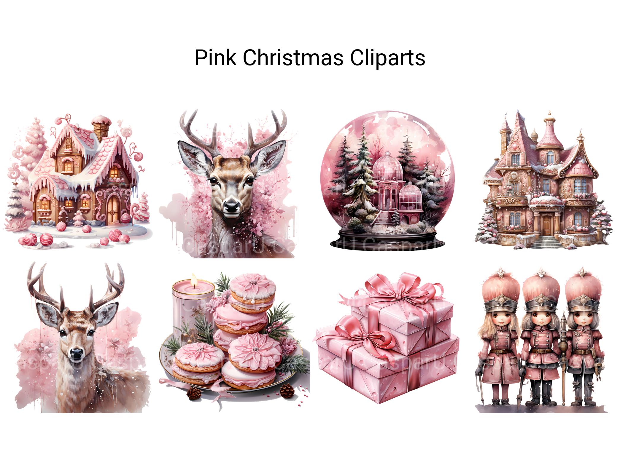 Pink Christmas Clipart - CraftNest