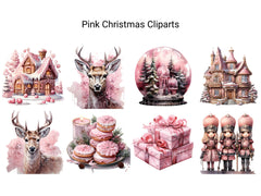 Pink Christmas Clipart - CraftNest