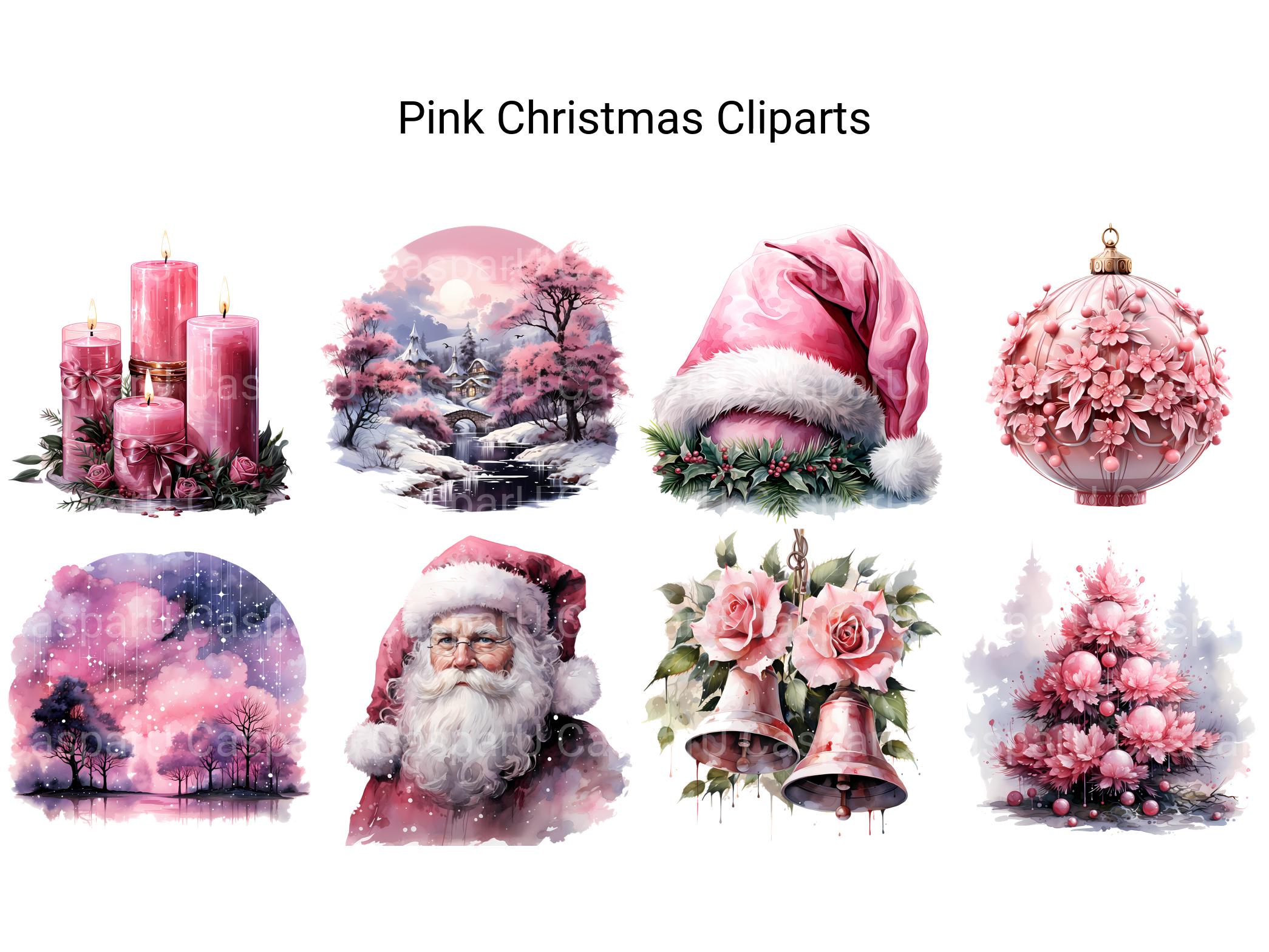 Pink Christmas Clipart - CraftNest