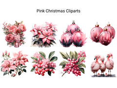 Pink Christmas Clipart - CraftNest