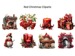 Red Christmas Clipart - CraftNest