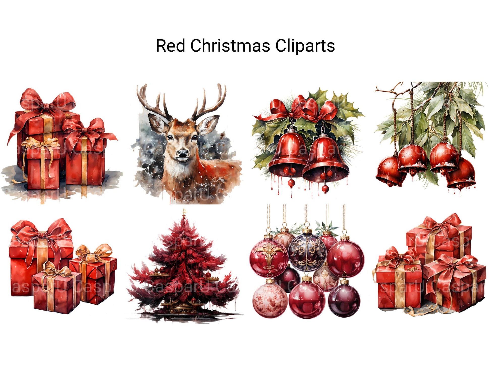 Red Christmas Clipart - CraftNest