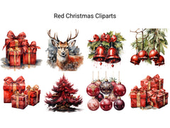 Red Christmas Clipart - CraftNest