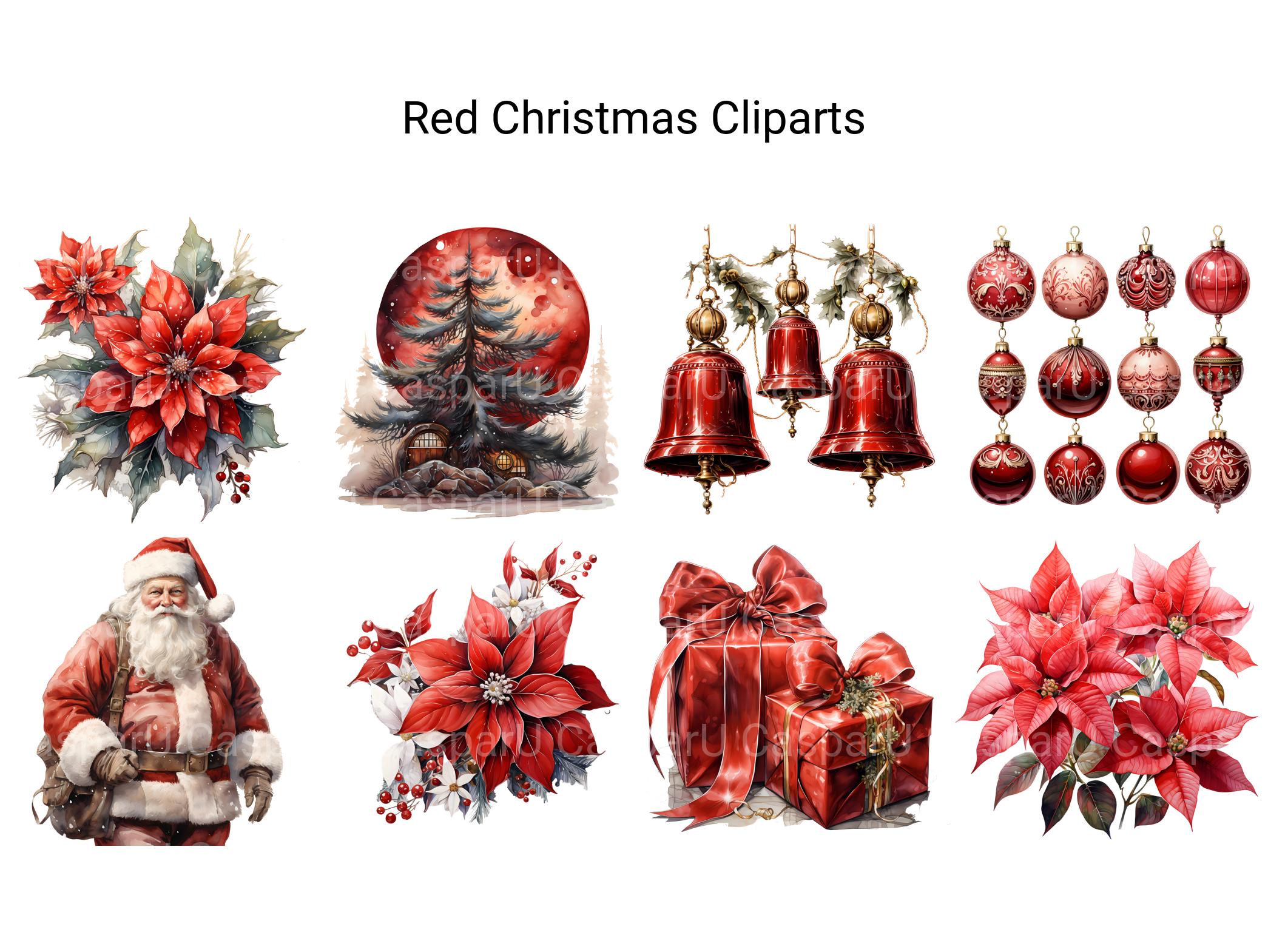 Red Christmas Clipart - CraftNest