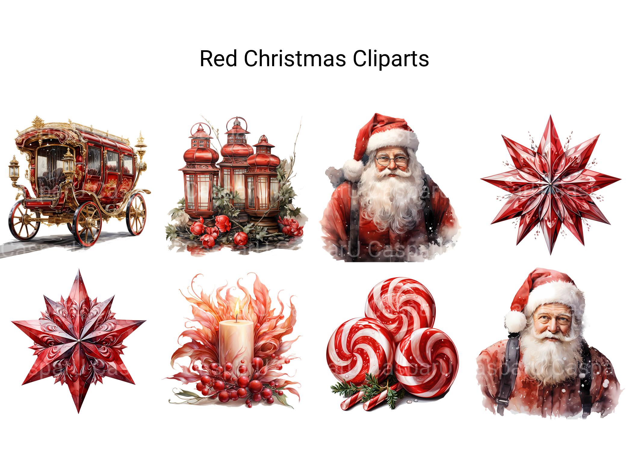 Red Christmas Clipart - CraftNest