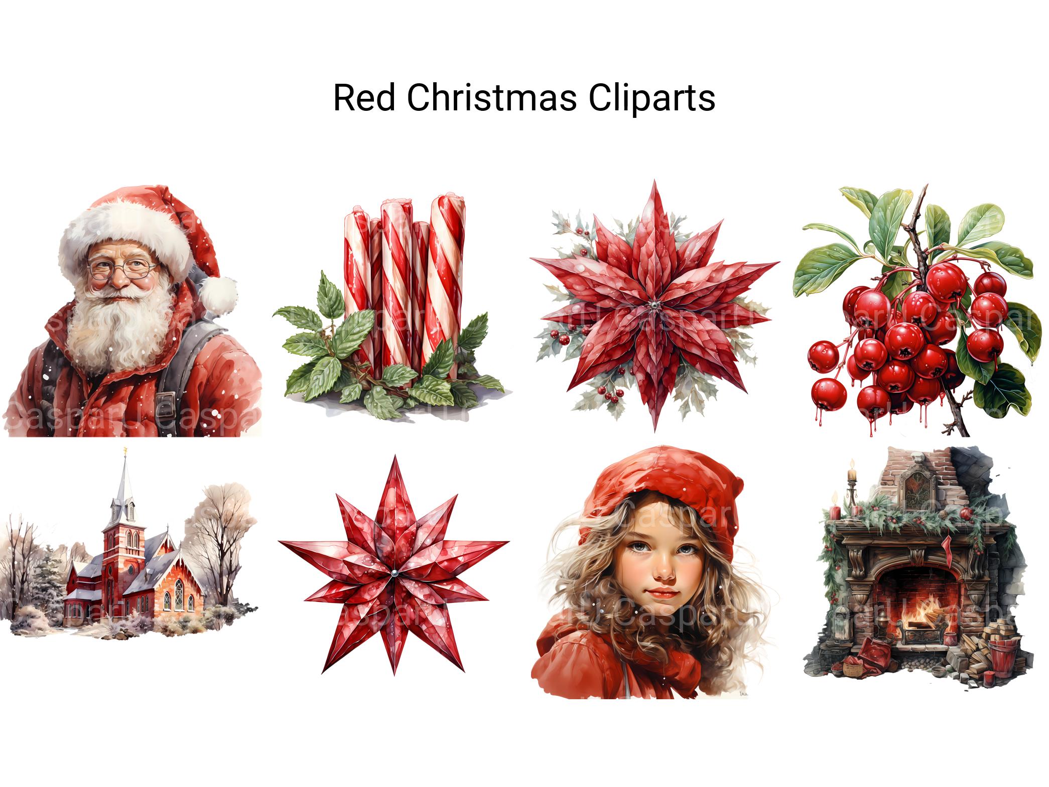 Red Christmas Clipart - CraftNest