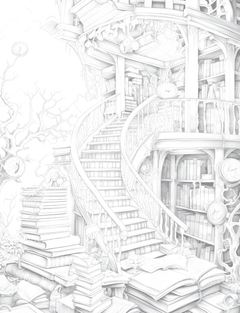 Enchanted Library Coloring Book - CraftNest - Digital Crafting and Art