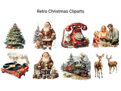 Retro Christmas Clipart - CraftNest