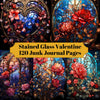 Buntglas Valentinstags -Junk -Journal -Seiten