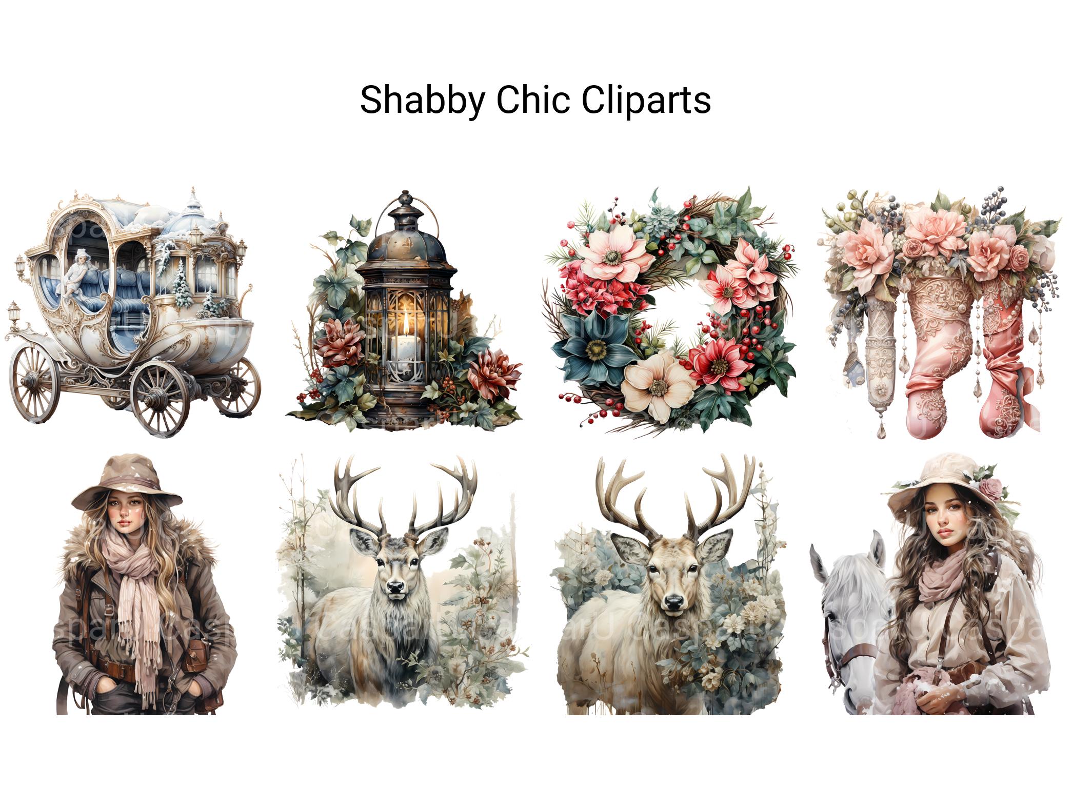 Shabby Chic Christmas Clipart - CraftNest