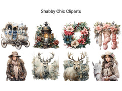 Shabby Chic Christmas Clipart - CraftNest