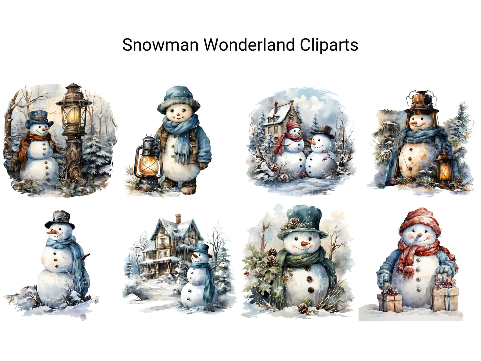 Snowman Wonderland Clipart - CraftNest