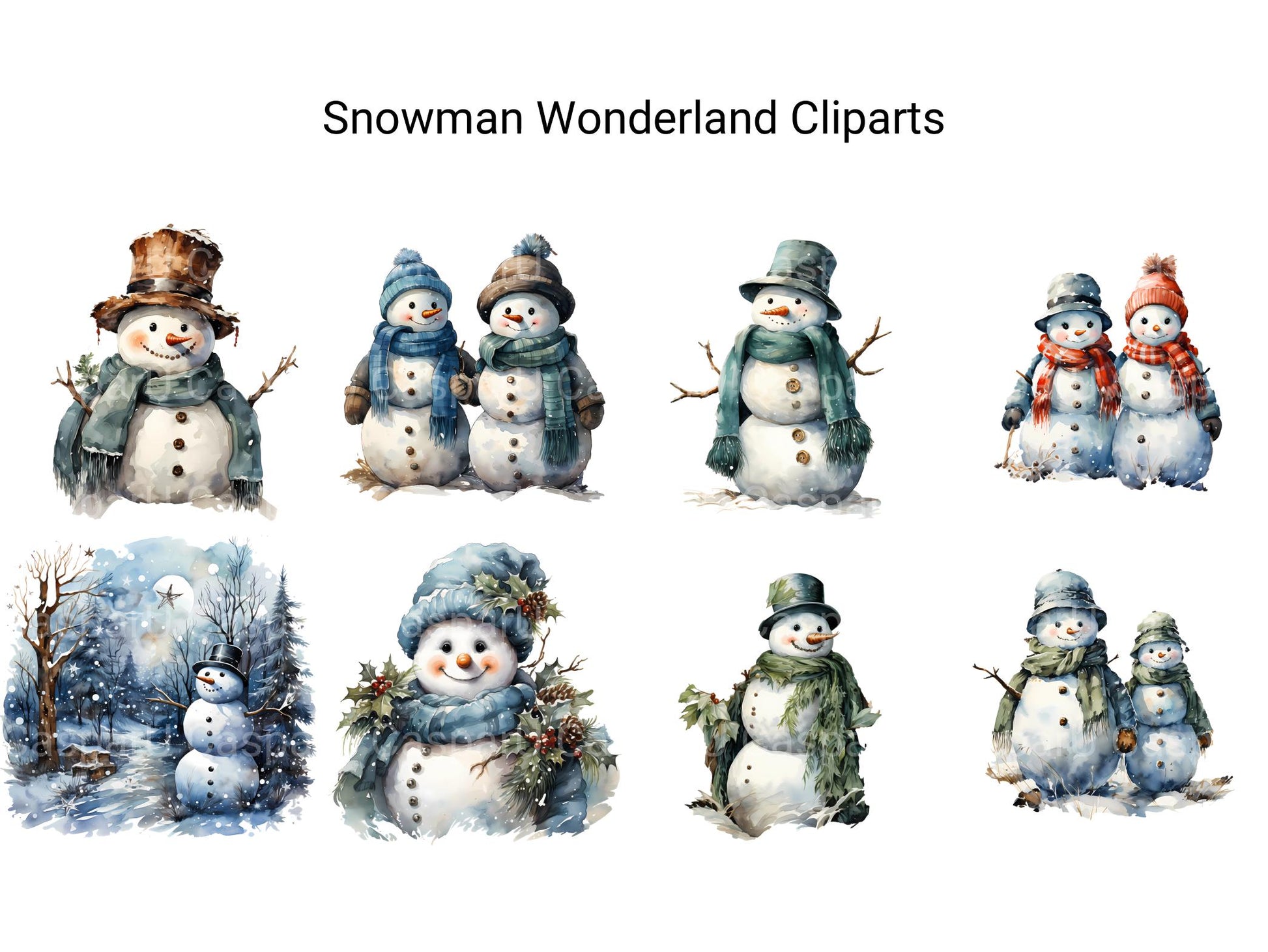 Snowman Wonderland Clipart - CraftNest