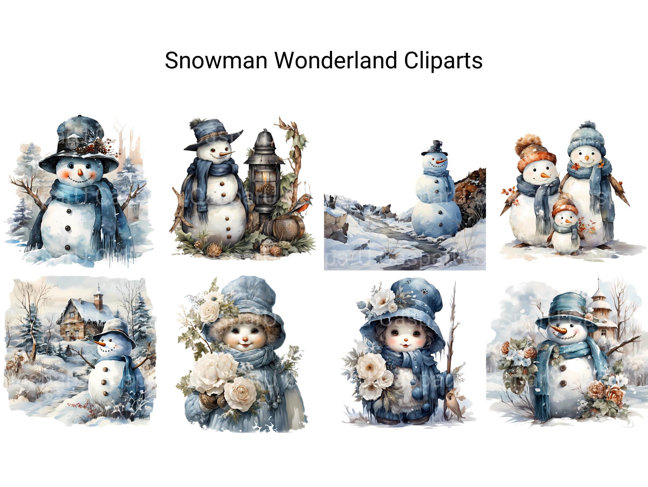 Snowman Wonderland Clipart - CraftNest