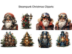 Steampunk Christmas Clipart - CraftNest