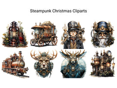 Steampunk Christmas Clipart - CraftNest