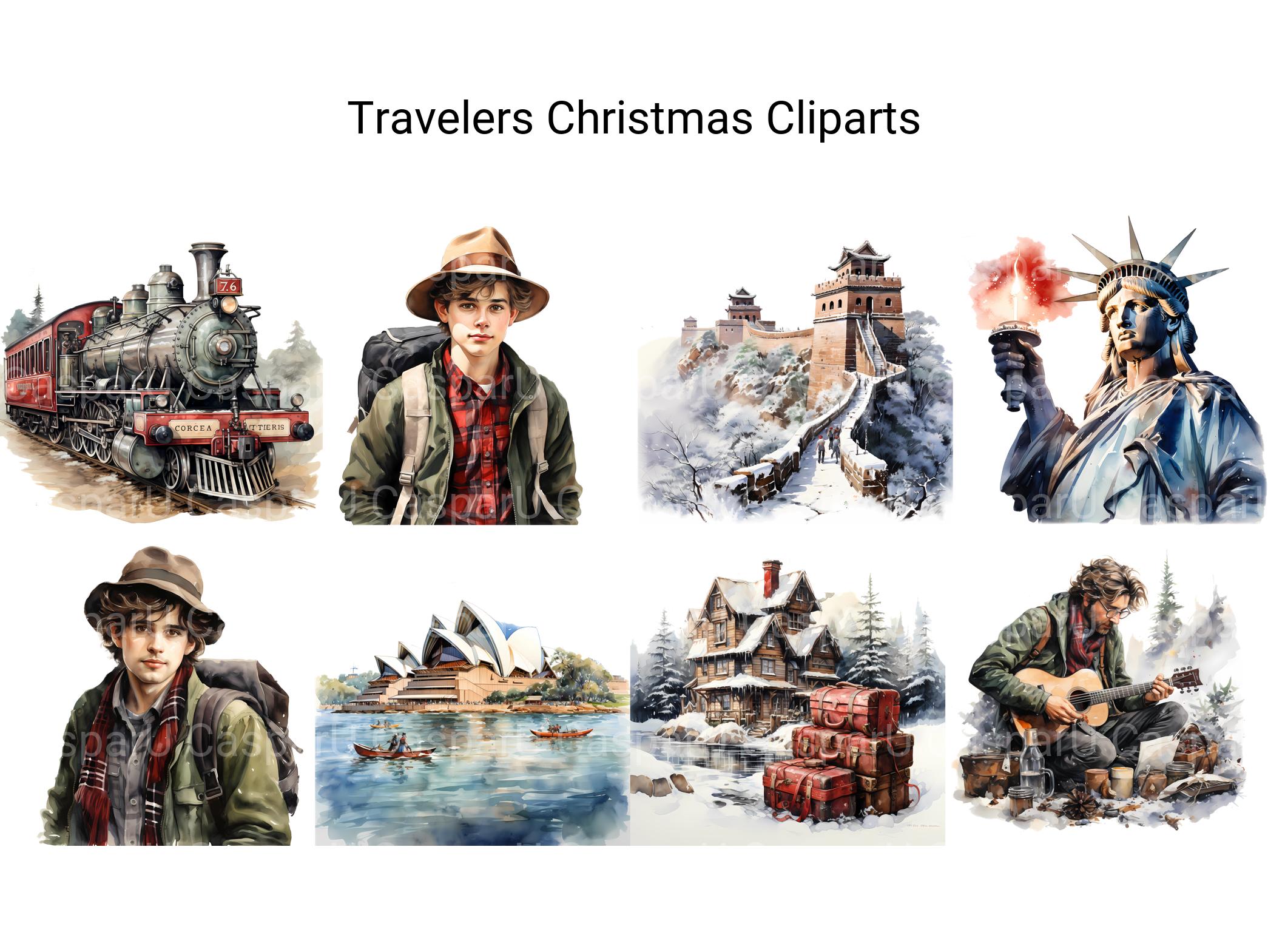 Travelers Christmas Clipart - CraftNest