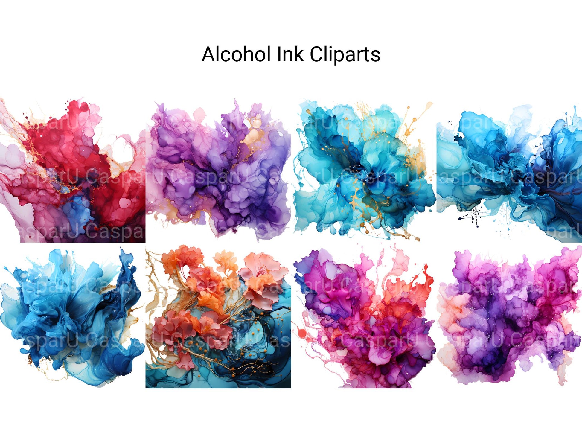 Alcohol Ink Clipart - CraftNest